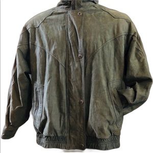 Vintage Leather FORENZA Army Green Jacket M
